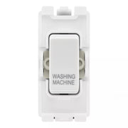 BG RRWMW White 20A DP Appliance Grid Switch Labelled Washing Machine by British General (BG-RRWMW+R30)