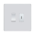BG Screwless Polished Chrome 2 Gang 20 Amp Key Switch with 20 Amp Double Pole Switch