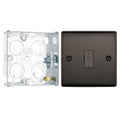 BG Nexus Black Nickel 13A Unswitched Fused Connection Unit NBN54 and 25mm Steel Back Box