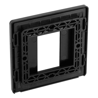 BG Evolve Satin Brass Single Secondary Telephone Socket, Screw Terminal - Black Insert