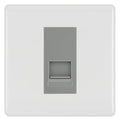 BG White Moulded Single RJ11 Telephone Socket NABRJ111 - Grey Insert