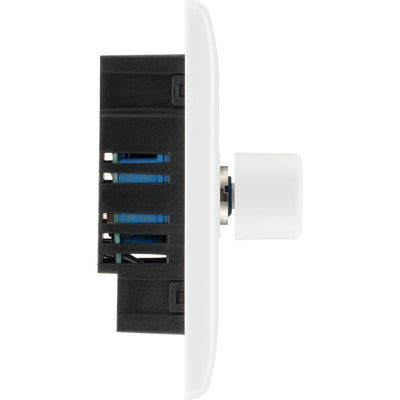 BG 881 Moulded Round Edge | White | 1 Gang 200W 2 Way Trailing Edge Dimmer Switch by British General (BG-881)