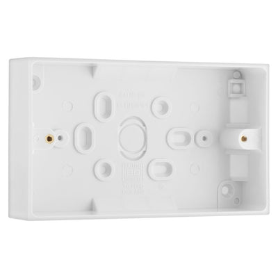 BG 902 Moulded Square Edge | White | 32mm | 2 Gang Surface Pattress