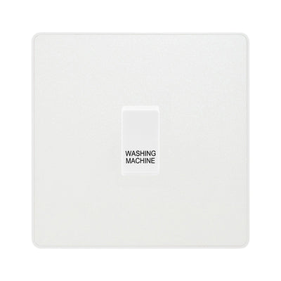 BG Evolve Pearlescent White Custom Appliance Grid Switch 1 Gang Screwless by British General (EVOLVE-PW-CUSTOM-APPLIANCE-1G)