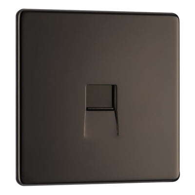 BG Screwless Black Nickel Single Master Telephone Socket FBNBTM1 with 25mm Steel Back Box