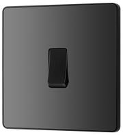 BG Evolve Black Chrome Screwless Switches & Sockets Black Inserts Full Range by British General