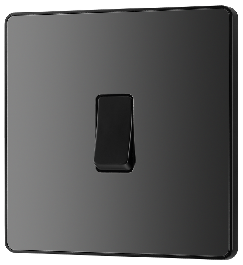 BG Evolve Black Chrome Screwless Switches & Sockets Black Inserts Full Range