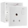 BG Electrical 15A Switched Round Pin Socket White & 50mm Pattress Back Box by British General (BG-899+877)