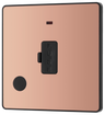 BG Evolve PCDCP54B Polished Copper 13A Flex Outlet Neon Unswitched Fused Spur Unit - Black Insert by British General (BG-PCDCP54B-Shopify-SA_1)