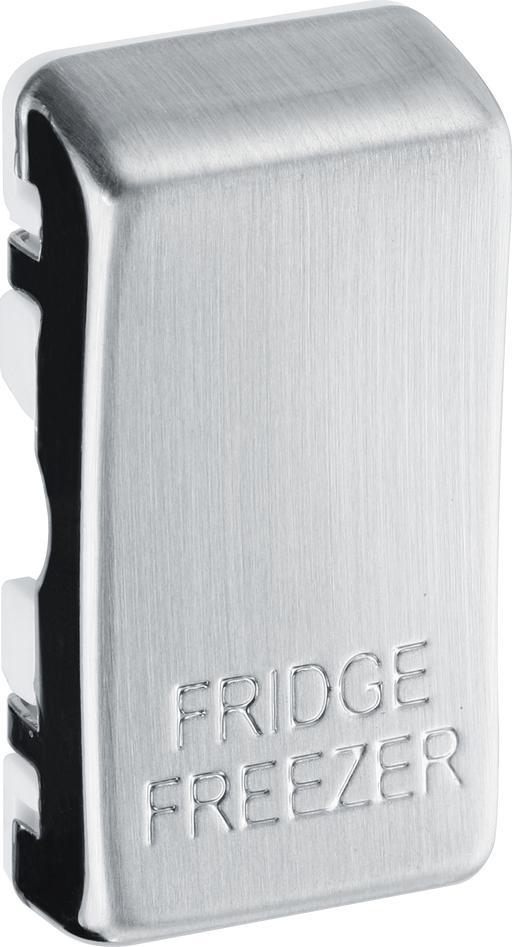 RRFFBS Side - This brushed steel finish rocker can be used to replace an existing switch rocker in the British General Grid range for easy identification of the device it operates and has 'FRIDGE FREEZER' embossed on it.
