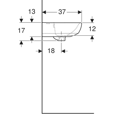 Geberit Selnova 450mm Cloakroom Basin - 2 Tap holes - 501.409.00.6 by Geberit (Geberit-501.409.00.6)