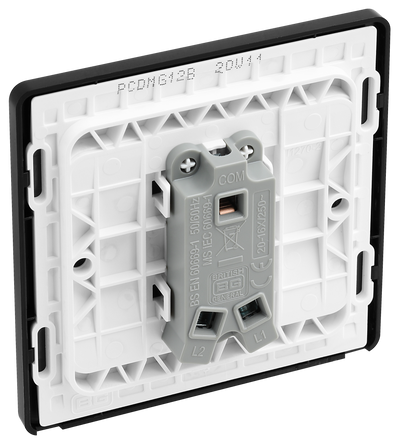 BG Evolve Matt Grey Single Light Switch 1G 2 Way PCDMG12B