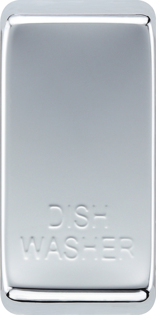 RRDWPC Front - This polished chrome finish rocker can be used to replace an existing switch rocker in the British General Grid range for easy identification of the device it operates and has 'DISH WASHER' embossed on it.
