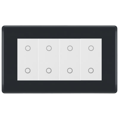 BG Part M Quad Master Touch Dimmer Switch Graphite - White Insert