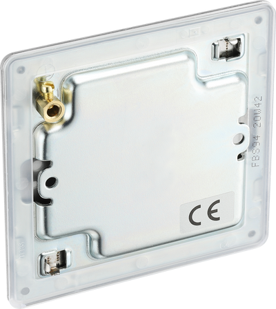 BG Electrical FBS94 Nexus Screwless Flat-Plate Single Blank Plate Brushed Steel