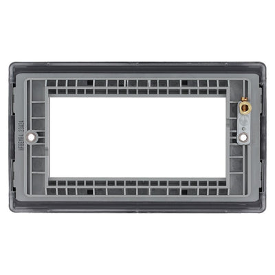 BG Nexus Matt Black 4 Gang Secondary Telephone Socket, Screw Terminal - Black Insert