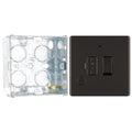 BG Screwless Black Nickel 13A Switched Spur + Neon FBN52 with 35mm Steel Back Box