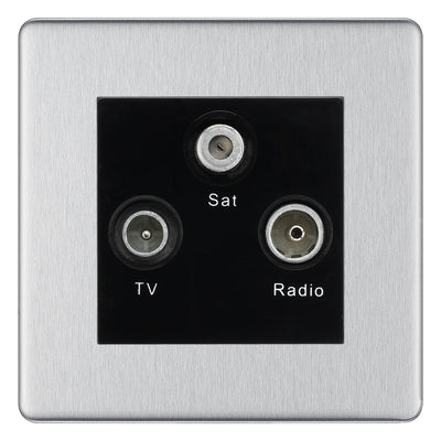 BG Nexus Screwless Brushed Steel TV/FM/SAT Socket FBS67B by BG Nexus (BG-FBS67B)