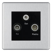 BG Nexus Screwless Brushed Steel TV/FM/SAT Socket FBS67B by BG Nexus (BG-FBS67B)