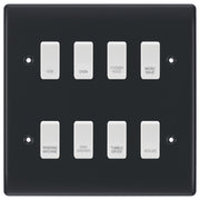 BG Part M 8 Gang Custom Labelled Kitchen Appliance Grid Switch