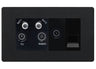 BG Evolve Matt Black Quadplex Combination TV Socket PCDMB69B by British General (BG-PCDMB69B)