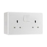 BG Nexus 2 Gang 13A Switched Wall Socket Double Pole & 50mm Pattress Back Box by British General (BG-822DP+878)