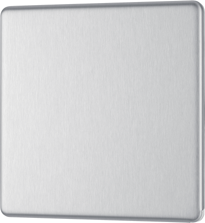 BG Electrical FBS94 Nexus Screwless Flat-Plate Single Blank Plate Brushed Steel by British General (BG-FBS94-Shopify-SA_1)