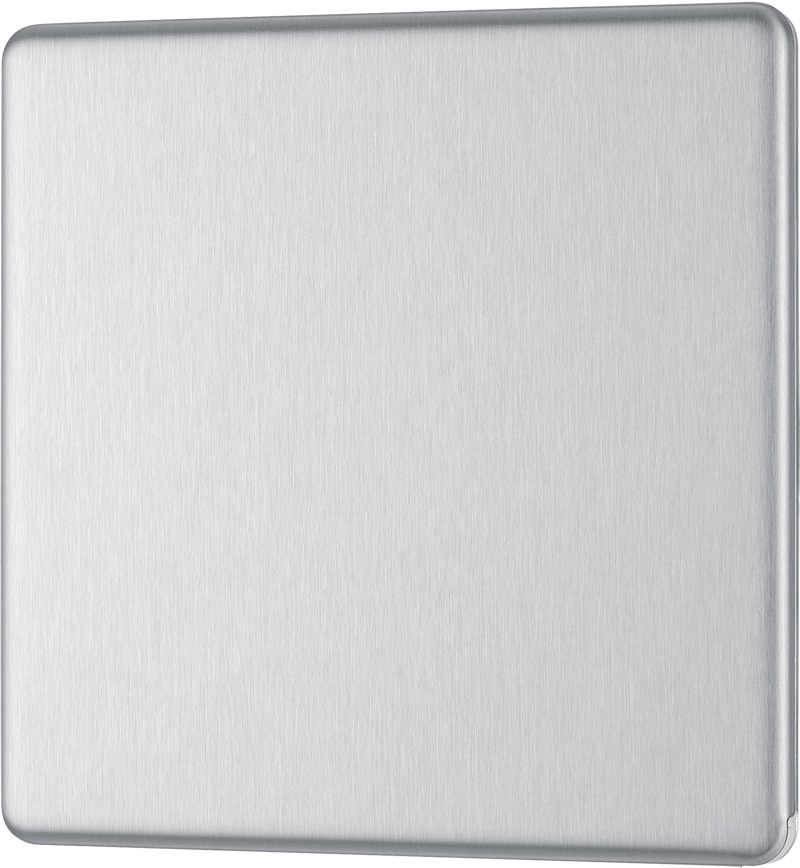 BG Electrical FBS94 Nexus Screwless Flat-Plate Single Blank Plate Brushed Steel