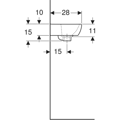 Geberit Selnova 360mm Square Cloakroom Basin - 1 Tap Hole - 501.469.00.6 by Geberit (Geberit-501.469.00.6)
