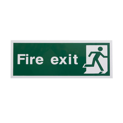Extinguishers & Equipment: Plastic Fire Exit Signs - Self-Adhesive Arrow Down by Rainbow (SAFELINCS-RBRPSAWFED)