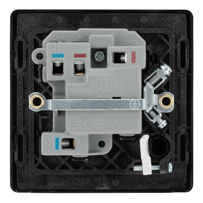 BG Evolve Matt Blue 13A Switched Spur + Neon PCDDB52B with 35mm Steel Back Box