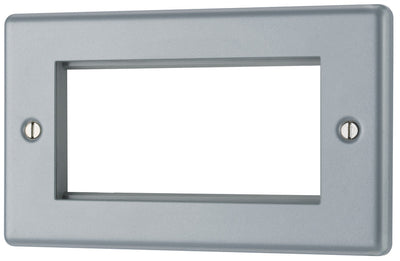 BG MC5EMR4 Metal Clad | 4 Module Rectangular Euro Module Front Plate by British General (BG-MC5EMR4)