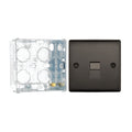 BG Nexus Black Nickle 1 Gang RJ11 Single Data Outlet NPCRJ111 with 35mm Steel Back Box