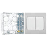 BG Evolve Brushed Steel 2 Way Double Edge to Edge Rocker Switch PCDBS42EW with 35mm Steel Back Box