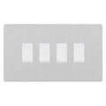 BG Evolve Brushed Steel 4 Gang Light Switch 3x Intermediate 1x 2 Way Custom Grid Switch