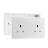 BG Nexus 13A Double Unswitched Power Socket White & 32mm Pattress Back Box by British General (BG-824+892)