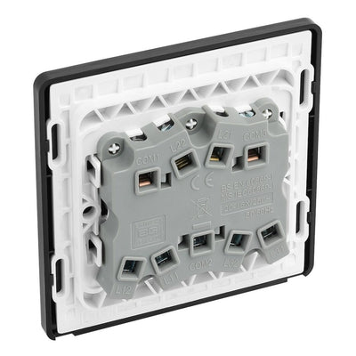 BG Evolve Satin Brass 3 Gang 20A 16AX 2 Way Light Switch PCDSB43B with 25mm Steel Back Box