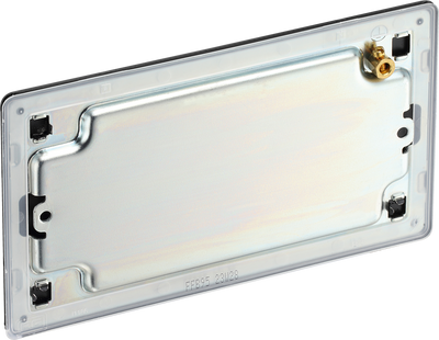 BG Nexus Flatplate Screwless Matt Black Double Blanking Plate FFB95 by British General (BG-FFB95-1)