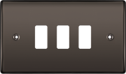 BG Electrical RNBN3 Nexus Grid Black Nickel Front Plate 3 Module