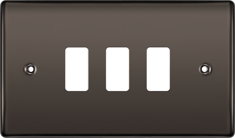 BG Electrical RNBN3 Nexus Grid Black Nickel Front Plate 3 Module