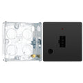 BG Evolve Black Chrome 13A Unswitched Spur with Neon and Flex Outlet PCDBC54B with 25mm Steel Back Box