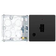 BG Evolve Black Chrome 13A Flex Outlet Neon Unswitched Fused Connection Unit PCDBC54B with 25mm Steel Back Box