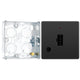 BG Evolve Black Chrome 13A Unswitched Spur with Neon and Flex Outlet PCDBC54B with 25mm Steel Back Box