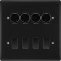 BG Nexus Matt Black 8 Gang Switch 4x Trailing Edge LED Dimmer 4x Intermediate Custom Grid Switch