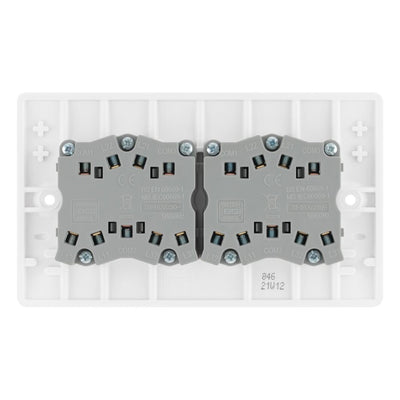 BG Nexus 6 Gang 10AX 2 Way Light Switch White & 32mm Pattress Back Box