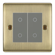 BG Nexus Antique Brass Double Master Touch Dimmer Switch - Grey Insert by British General (BG-EMTDMG+NABEMS2)