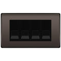 BG Nexus Black Nickel 4 Gang IDC Secondary Telephone Socket - Black Insert