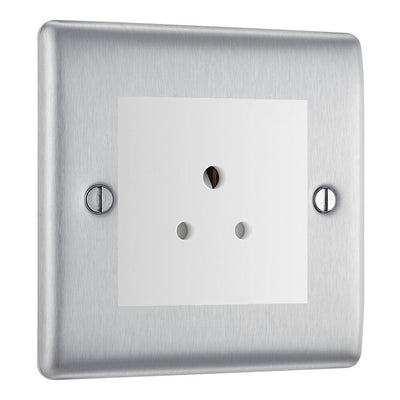 BG Nexus Metal Brushed Steel 5A Unswitched Socket NBS29MW by British General (BG-NBS29MW)