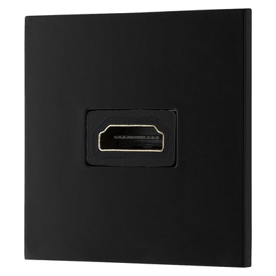 BG Nexus Brushed Steel HDMI Socket Black insert
