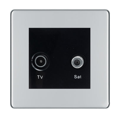 BG Screwless Polished Chrome TV & Satellite Socket FPCTVSATB by British General (BG-FPCTVSATB)